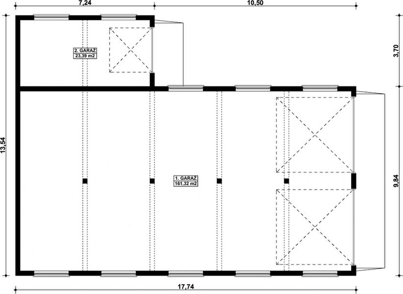 Parter projektu G251 - Budynek garażowy