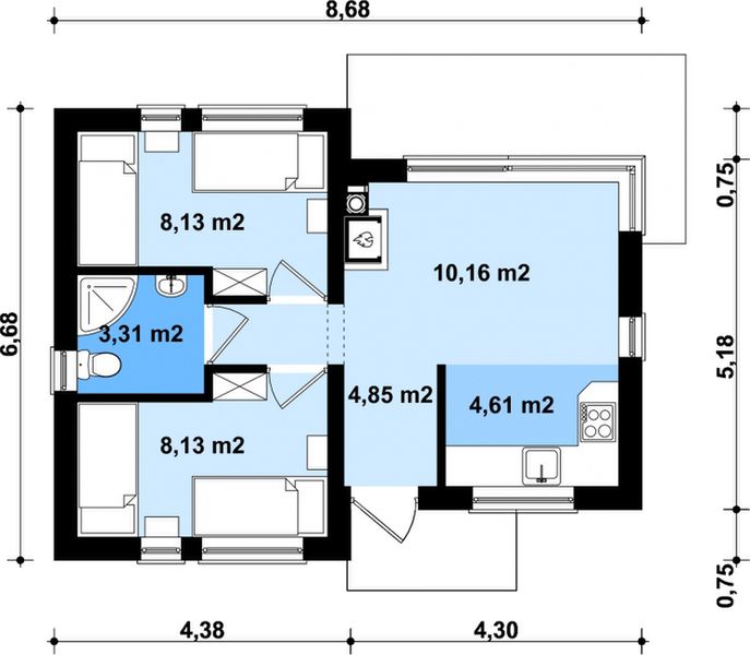 Parter projektu G255 - Budynek rekreacji indywidualnej