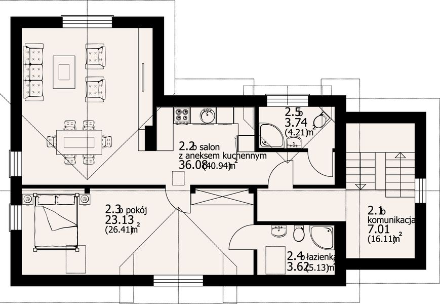 Poddasze projektu Mostowo