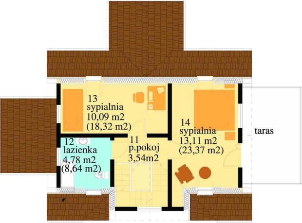 Poddasze projektu Hania drewniany