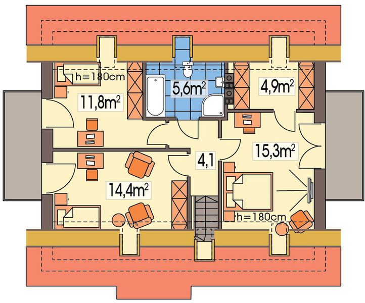 Poddasze projektu Abc wersja A paliwo stałe