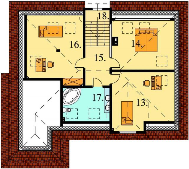 Poddasze projektu Czesława drewniany