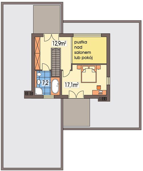 Piętro 1 projektu Montana 1A 2-garaże