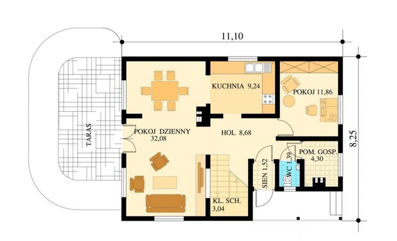 Parter projektu 129 DL drewniany