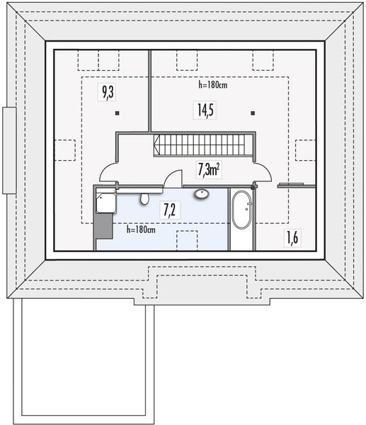 Poddasze projektu Tytus 2d
