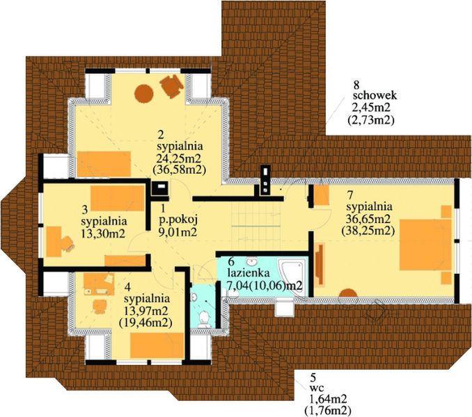 Poddasze projektu Patrycja drewniany