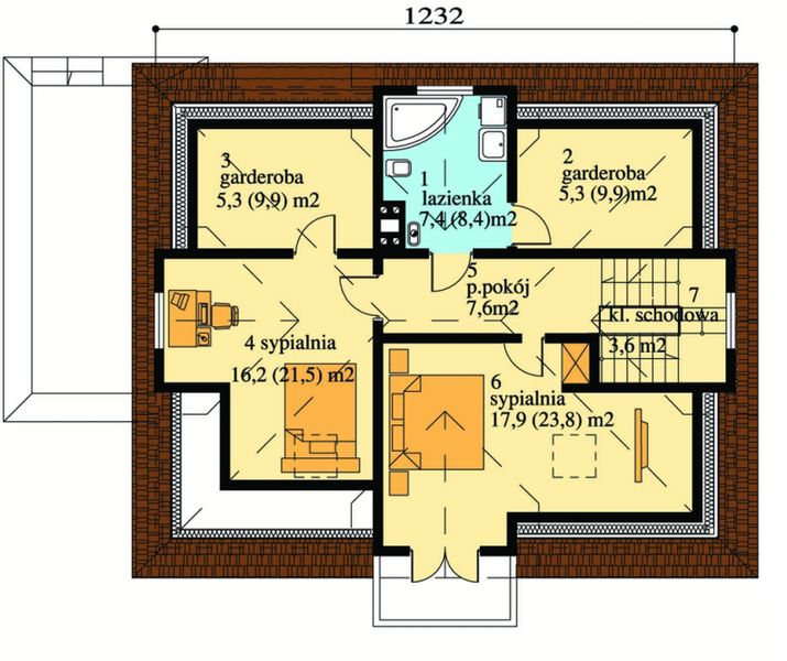Poddasze projektu Irena drewniany