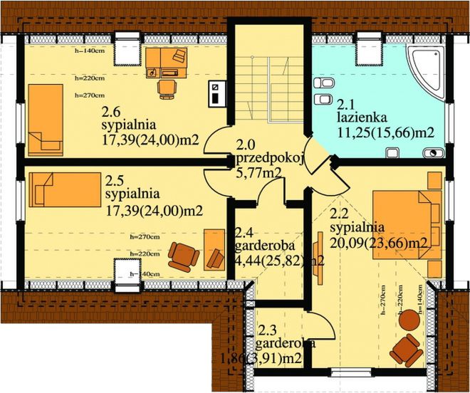 Poddasze projektu Anastazja drewniany