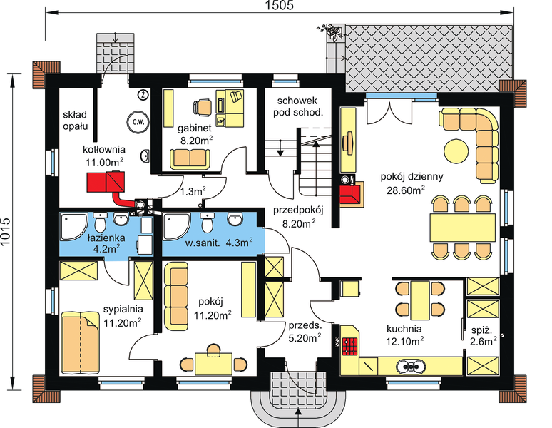 Parter projektu BS-09 dwurodzinny
