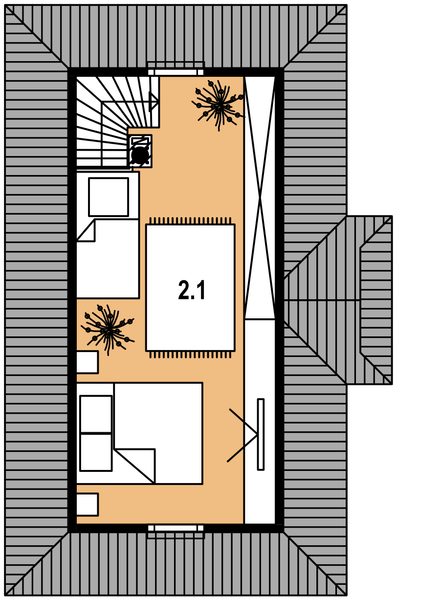 Poddasze projektu LEG-1 Dom polna szkieletowy