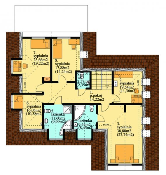 Poddasze projektu Renata drewniany