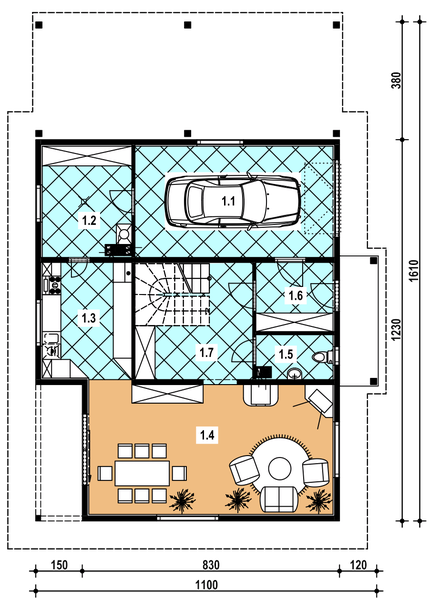Parter projektu A-135 Dom szkieletowy