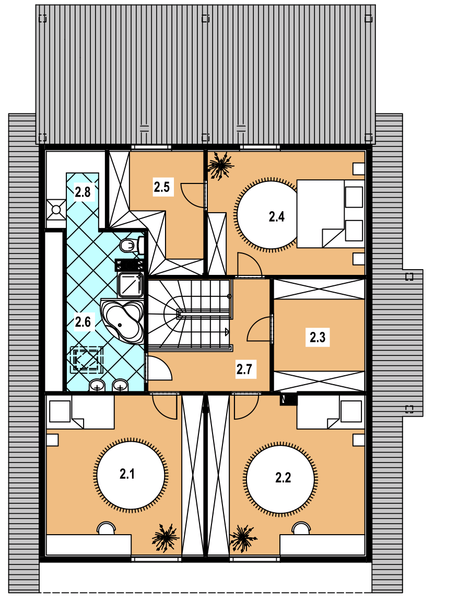 Poddasze projektu A-135 Dom szkieletowy