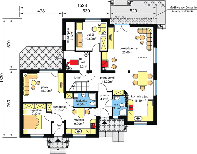 Parter projektu BS-11 dwulokalowy