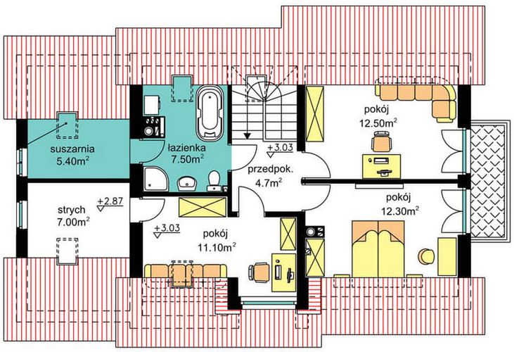 Poddasze projektu BW-03 wariant
