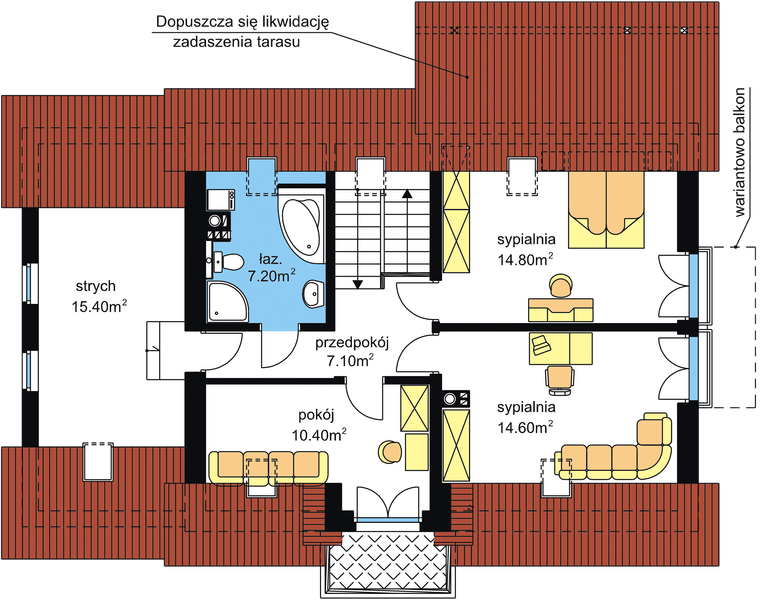 Poddasze projektu BW-17 wariant