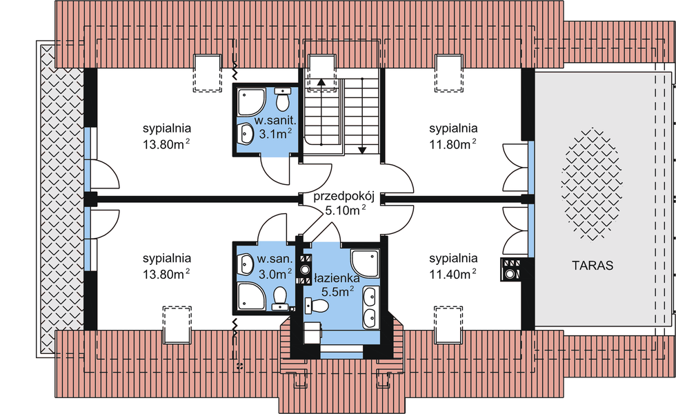 Poddasze projektu BW-24 z garażem