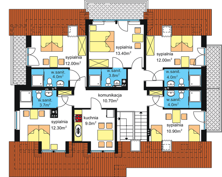 Poddasze projektu BW-45 agroturystyczny