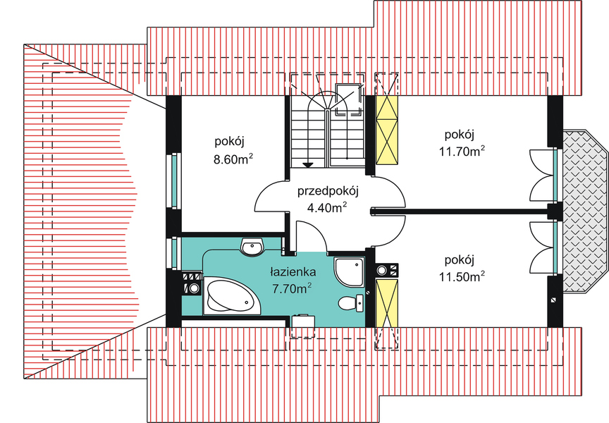 Poddasze projektu W-21.12 (2) z garażem lub bez MDM