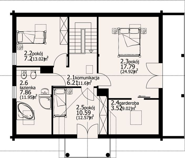 Poddasze projektu Jaworki 3 dw