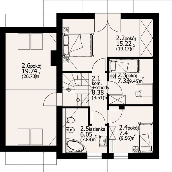 Poddasze projektu Gronowo y