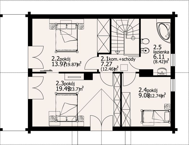 Poddasze projektu Świdnica 15 dw