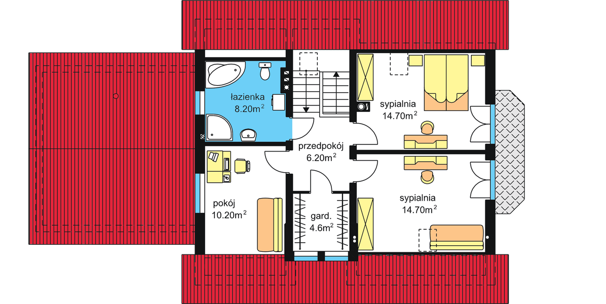 Poddasze projektu W-27.12a z bud. gosp.
