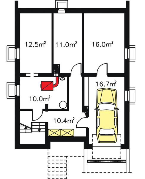 Piwnica projektu W-52.12a podpiwniczony