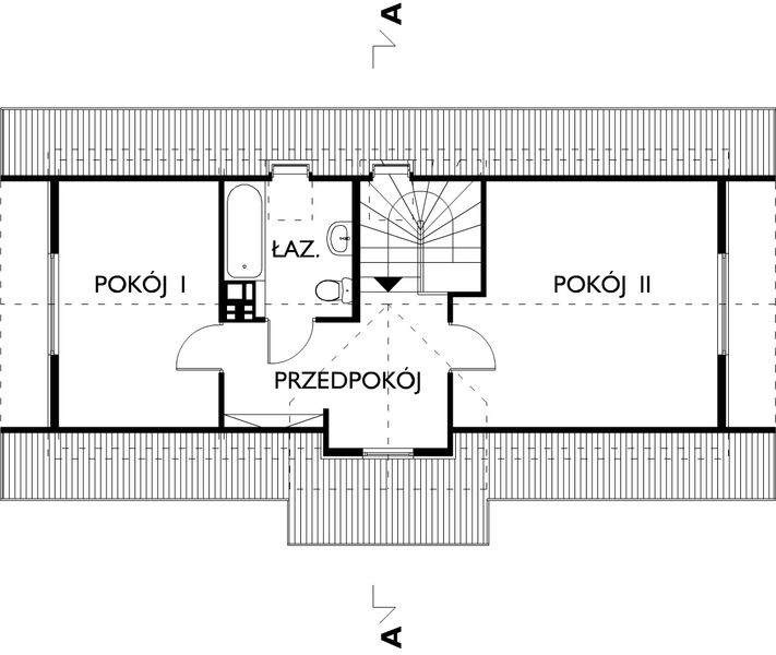 Poddasze projektu Kąkol - szkielet drewniany lekki