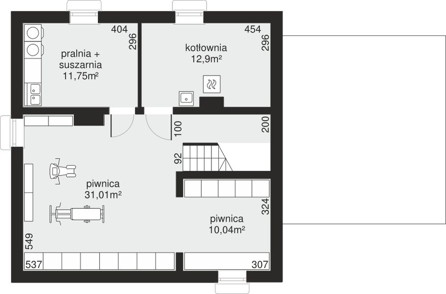 Piwnica projektu Dom przy Cyprysowej 47