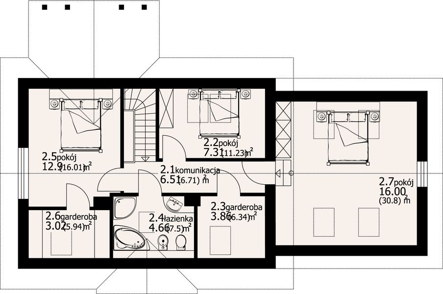 Poddasze projektu Hoczew mk 11gg