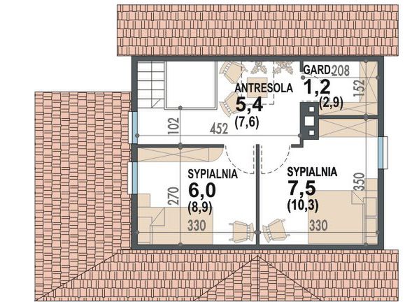 Poddasze projektu Skrzat (letniskowy)