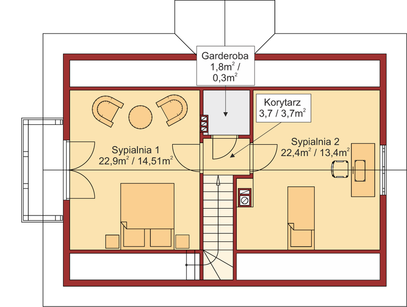 Poddasze projektu Domek Lipowy (020 DD)