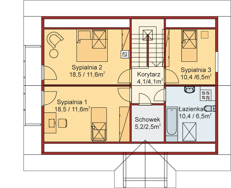 Poddasze projektu Domek Prosty (009SK)