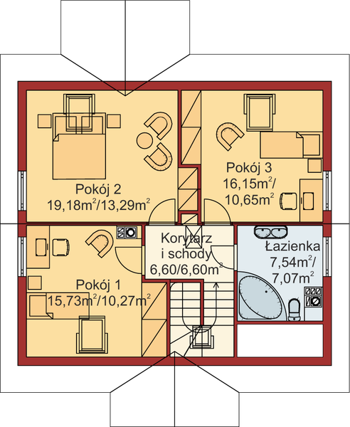 Poddasze projektu Domek Ciepły (012 SK V1)