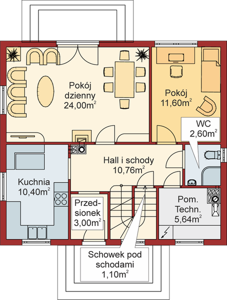 Parter projektu Domek Ciepły (012 BD)