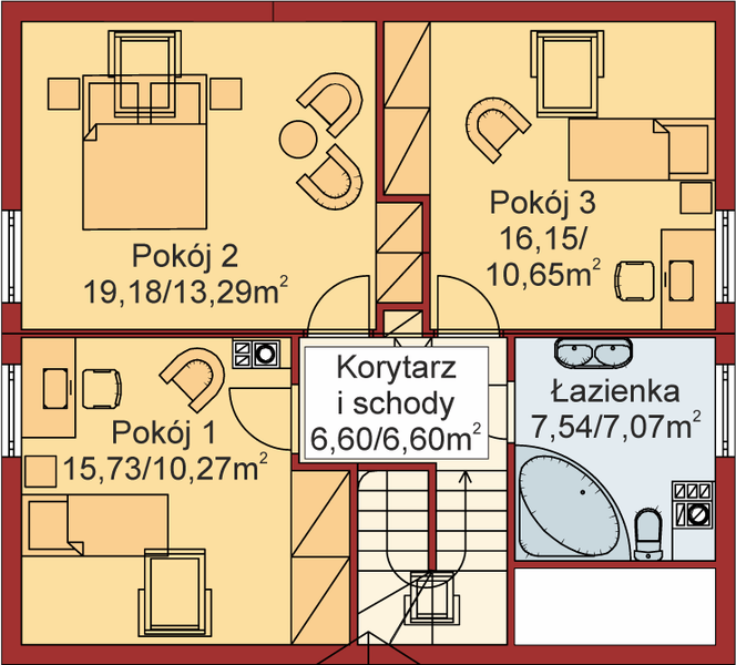 Poddasze projektu Domek Ciepły (012 BD)