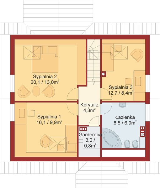 Poddasze projektu Domek Nieduży (010 BK)
