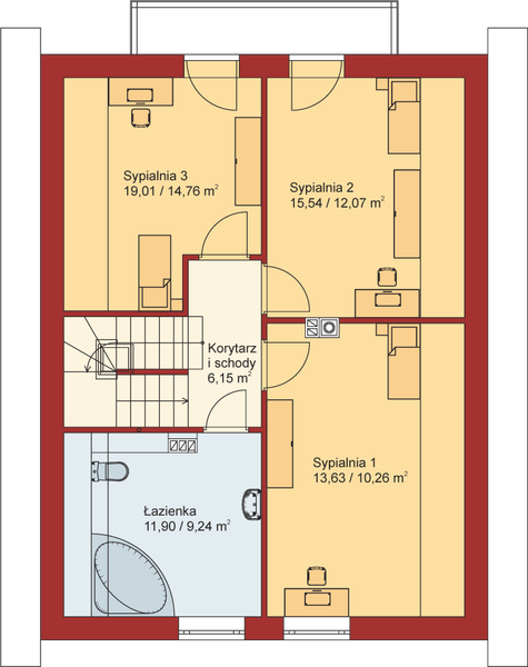 Poddasze projektu Domek Południowy (015 BK V2)