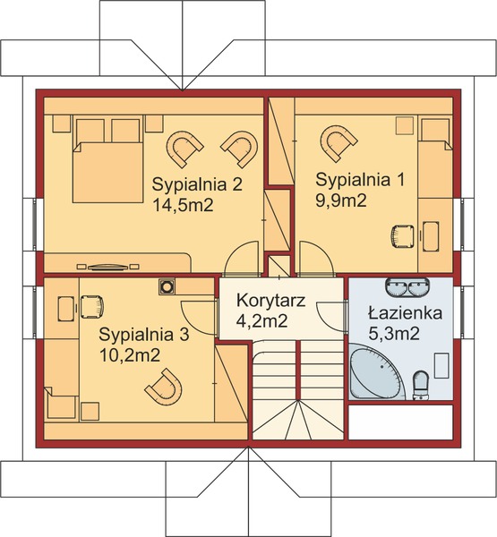 Poddasze projektu Domek Ciepły (012 ET)
