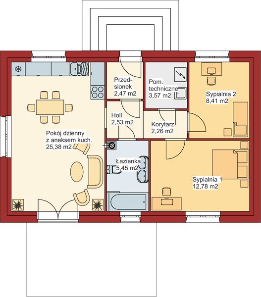 Parter projektu Domek Miodowy - silikatowa - kopertowy (003 ET)