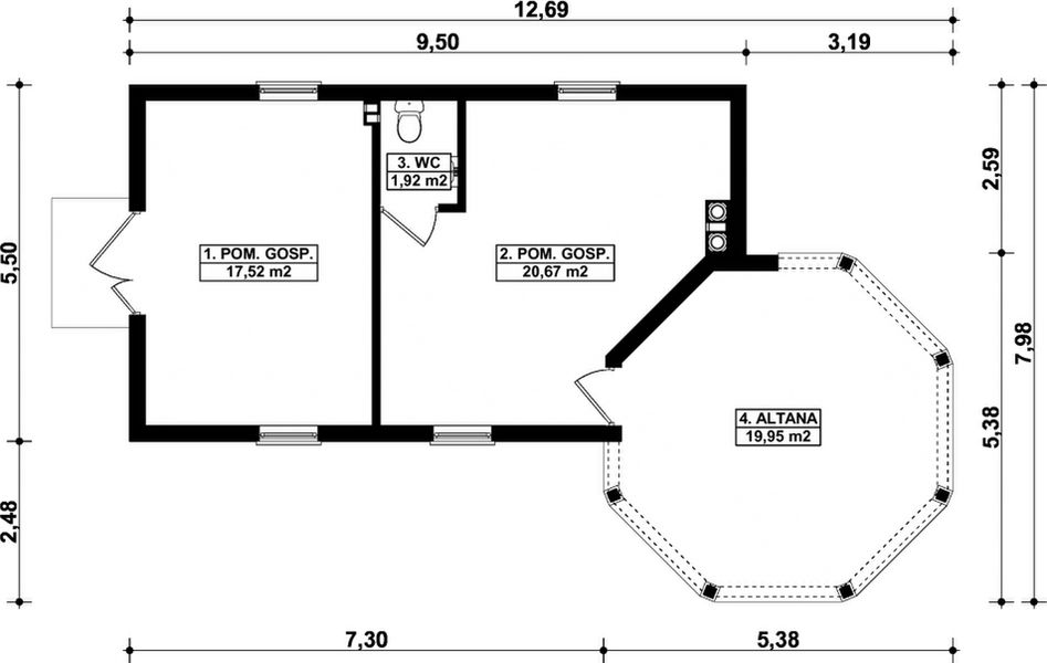 Parter projektu G258 - Budynek gospodarczy