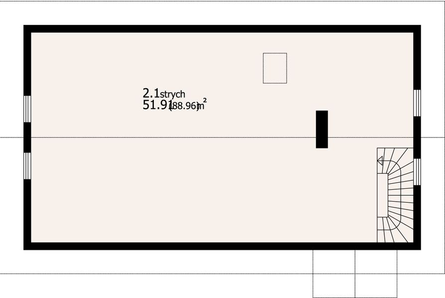 Poddasze projektu Budynek gospodarczy bg-2