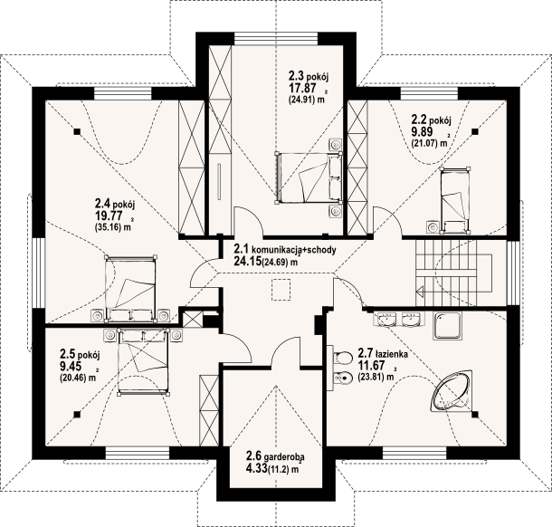 Poddasze projektu Chmielowice m