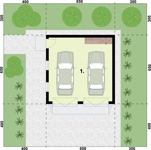 Parter projektu G330H budynek gospodarczy