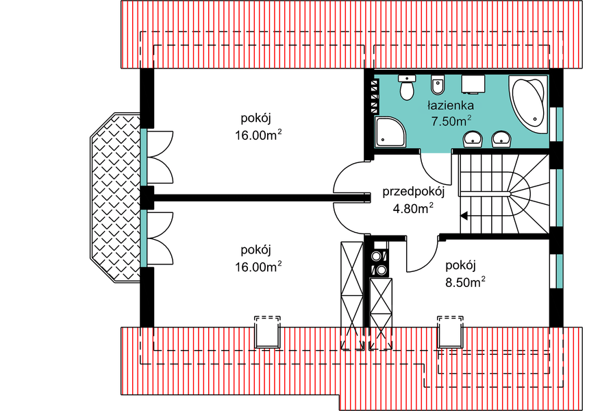 Poddasze projektu BW-19 wariant podp.
