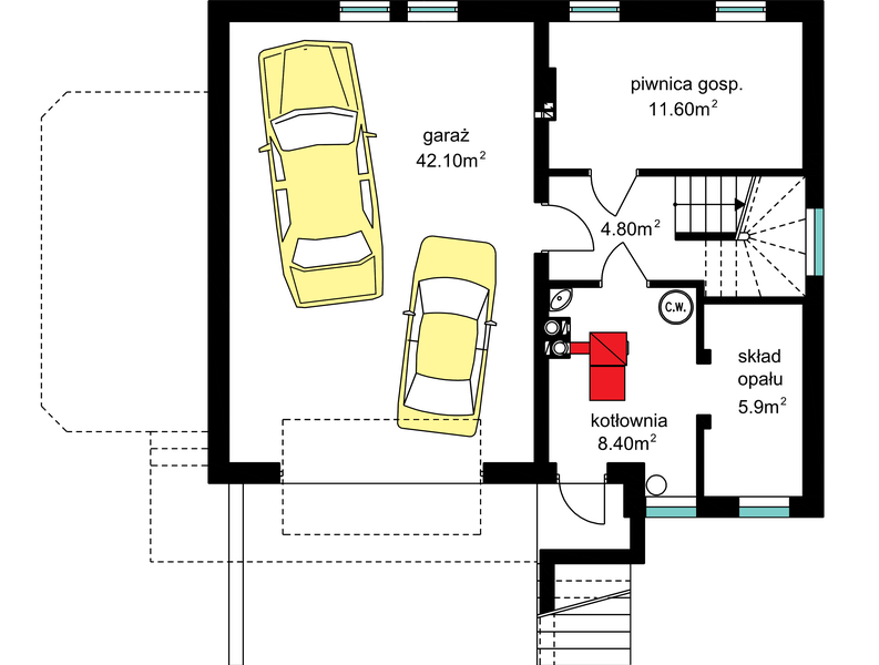 Piwnica projektu BW-19 wariant podp.