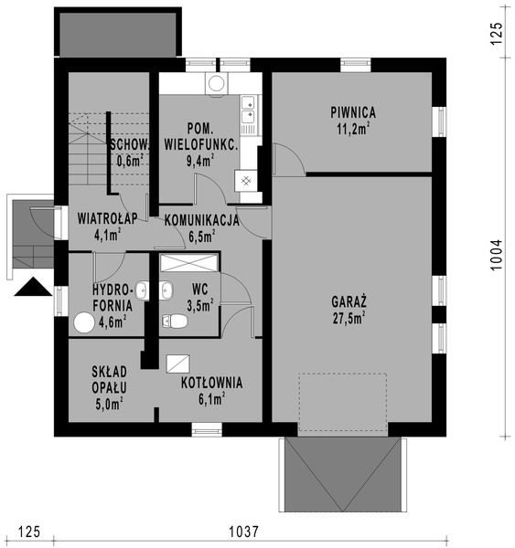 Piwnica projektu WB-3452