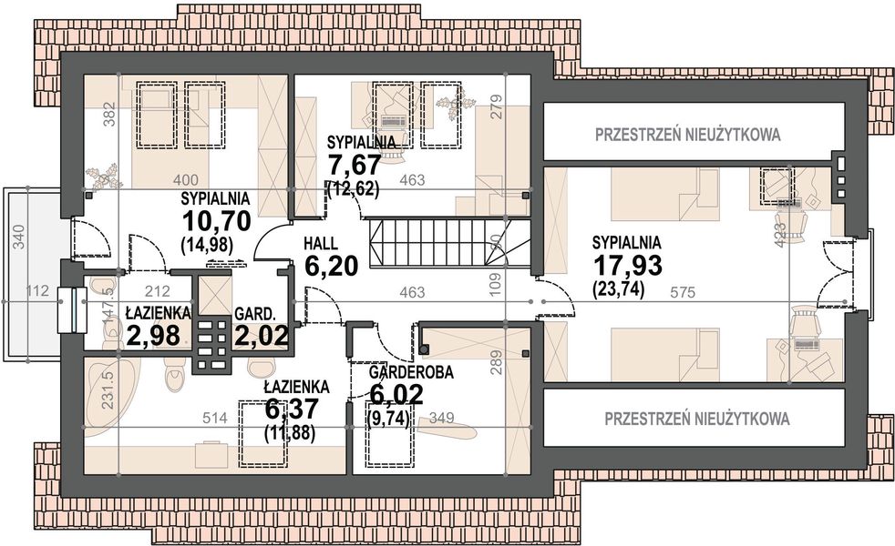 Poddasze projektu Guliwer N 2G+