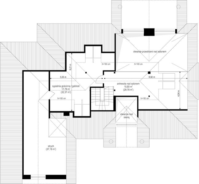 Poddasze projektu Willa parkowa